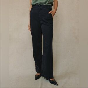 Bella Dahl Two Pocket Wide Leg Black Pant Size 27